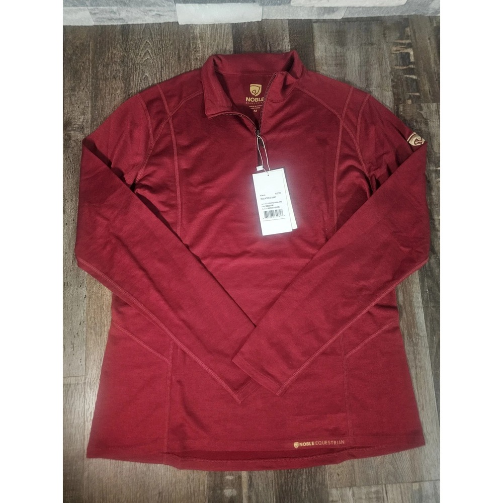 NWT Noble Equestrian Riding Long Sleeve 1/4 Zip Insulator Shirt Women's M Red
